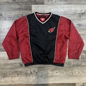 Vintage Y2K Arizona Cardinals NFL Pullover Windbreaker Jacket Red Black Mens XL